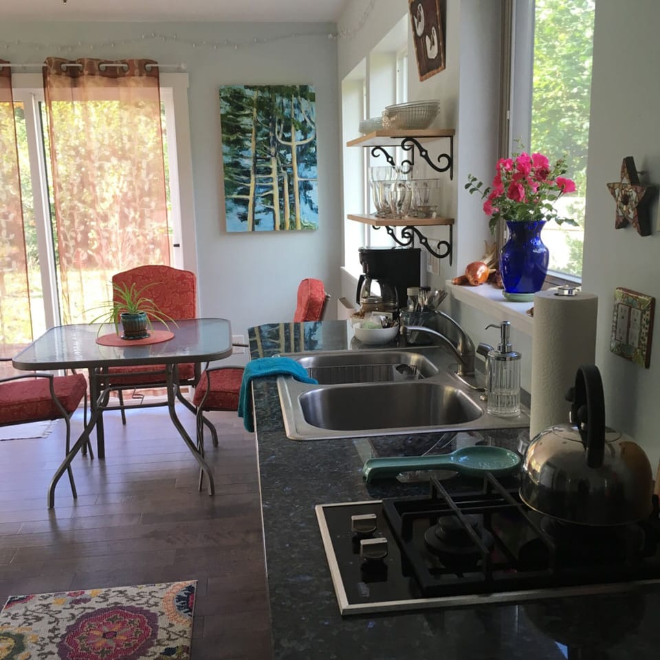 Our kitchen is fully stocked for your convenience.