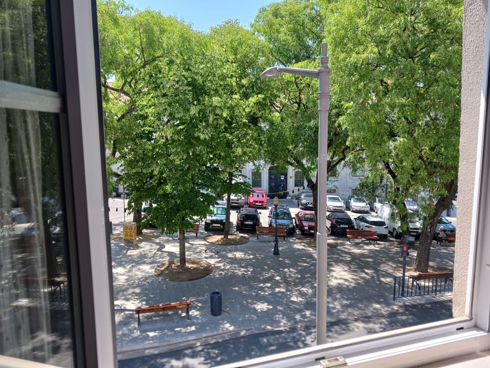 View from the main bedroom into the square 