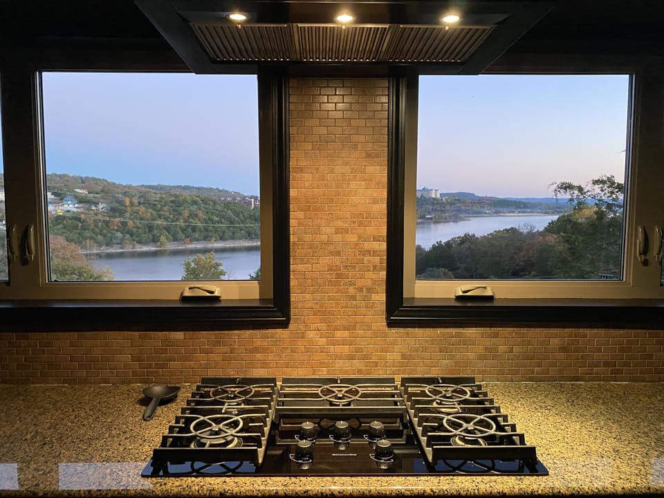 Gas Burner Stove with Lake View