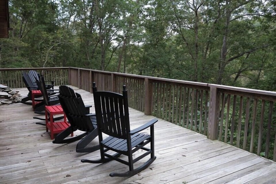 The upper deck is a great place to sit and watch nature or to entertain guest