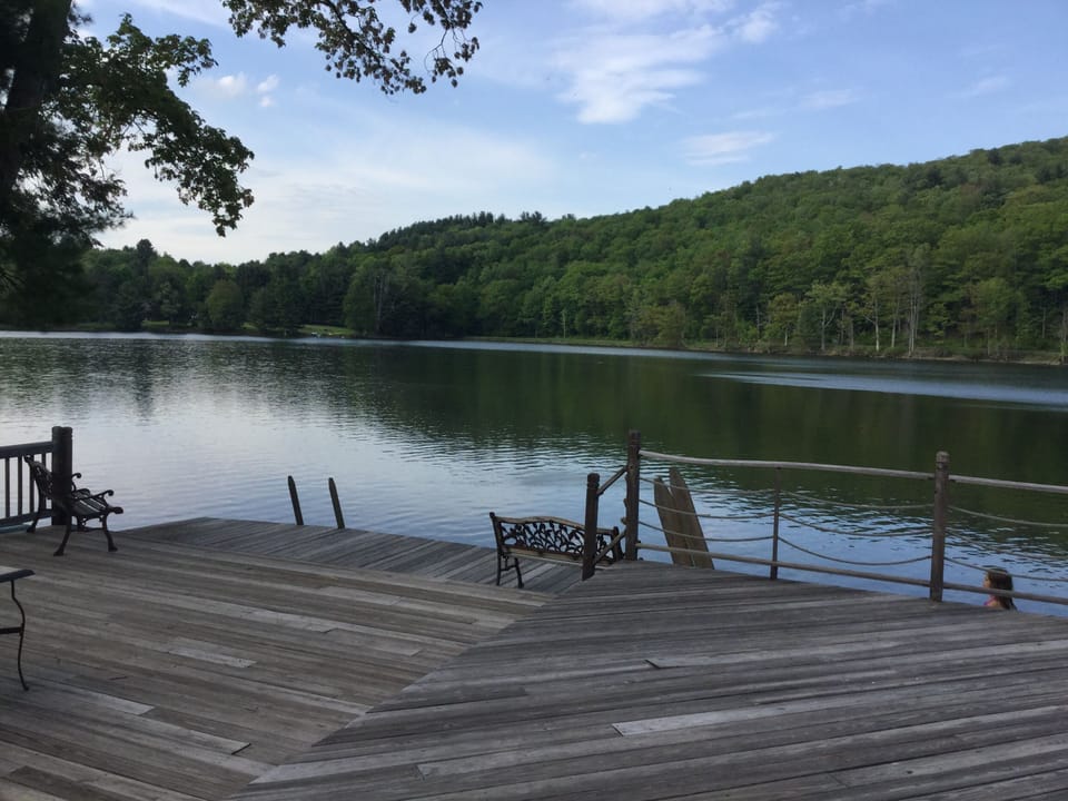 Deck with a ladder to the water