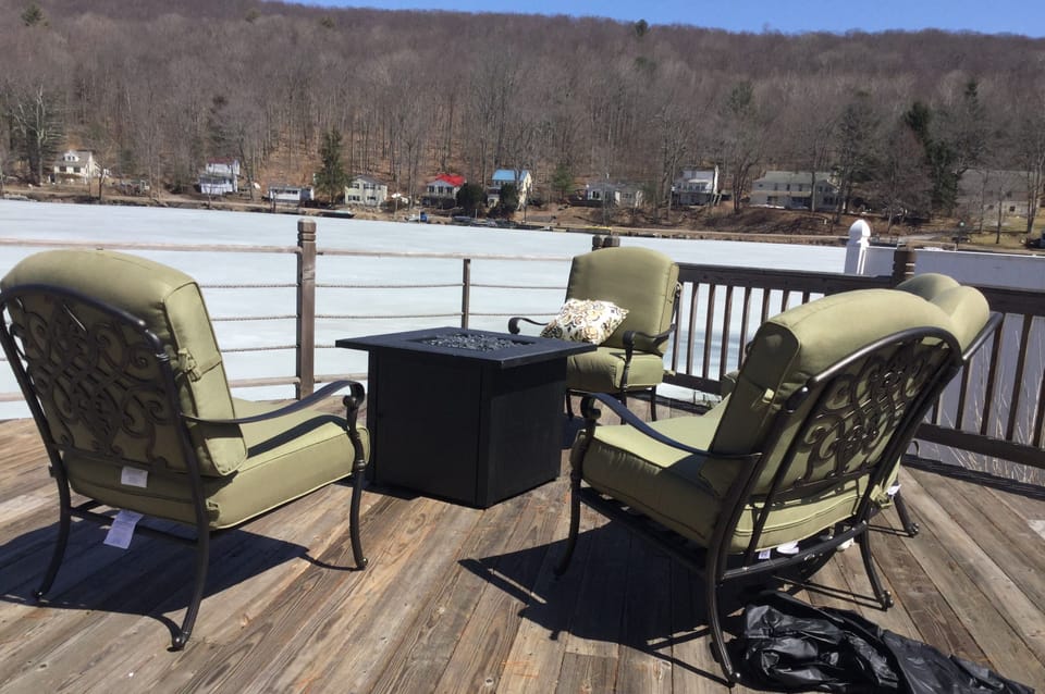Brand new sitting area with fire pit