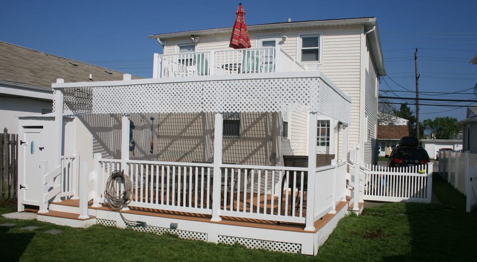 View showing 2nd floor Rear Deck on top