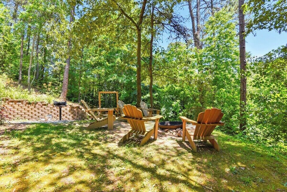 Make memories while making smores on out outdoor firepit.  Charcoal grill & swing nearby,