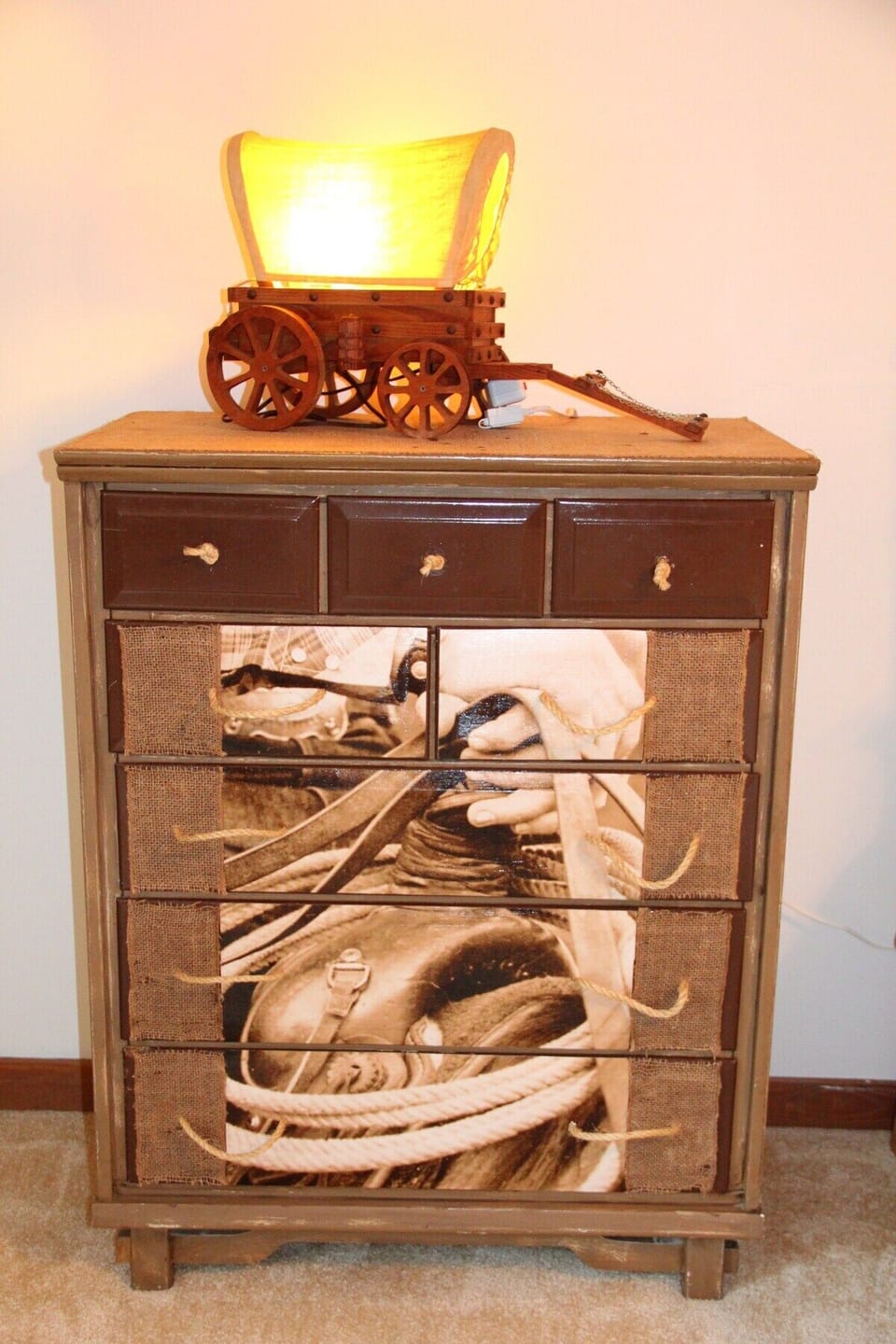 Cool cowboy themed dresser in bedroom #3