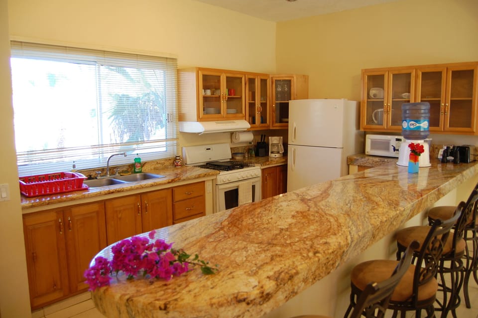 The kitchen is fully equipped with all appliances and utensils!