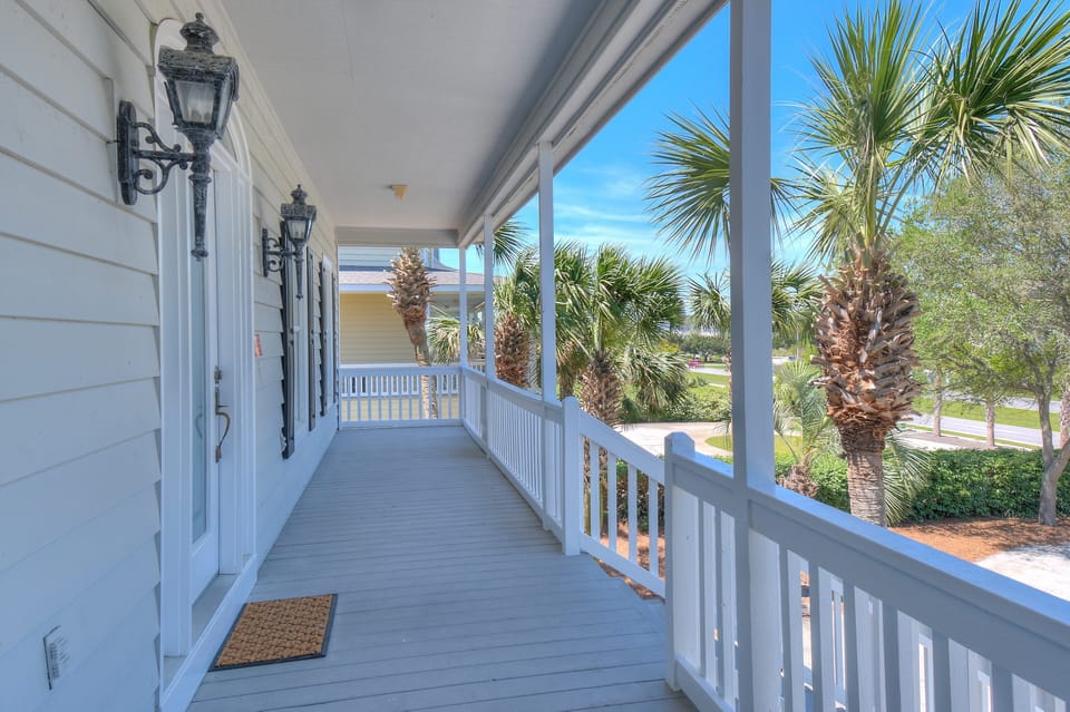 Shady street-side front porch
