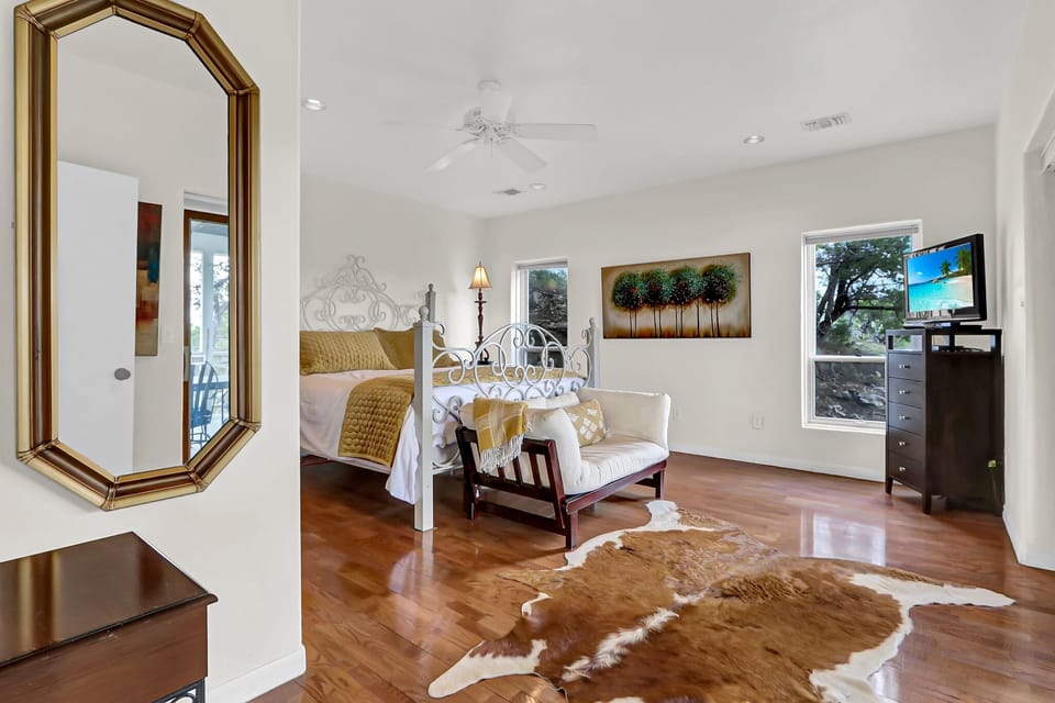 Private bedroom with a king bed