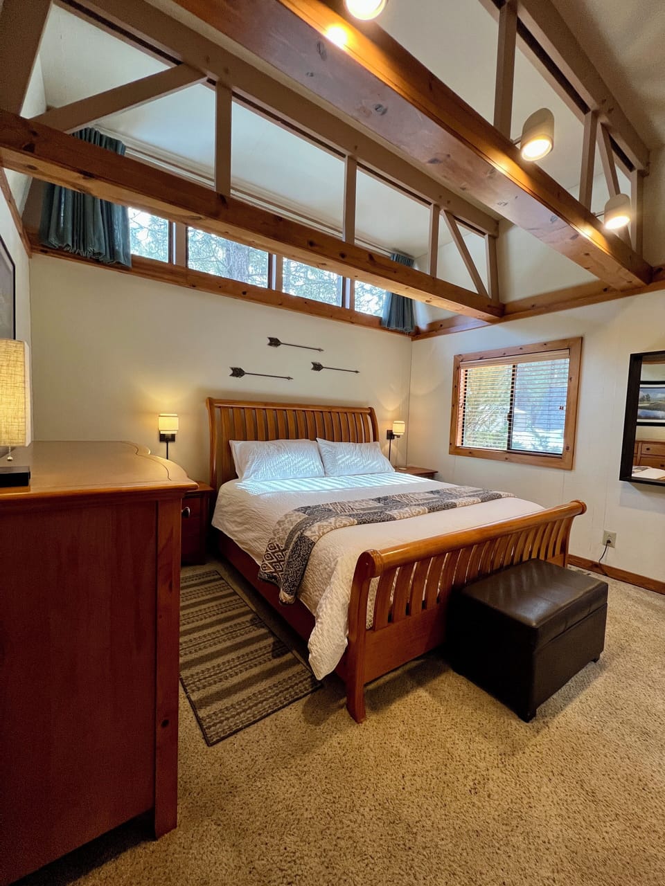 Downstairs bedroom with King bed; not connected to bathroom.