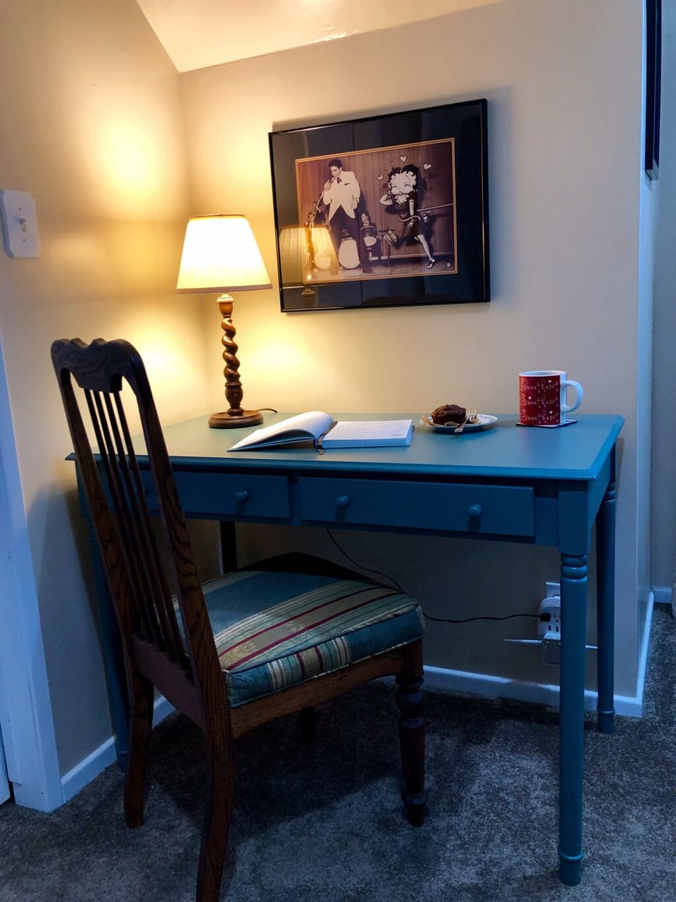 Work space in living room 