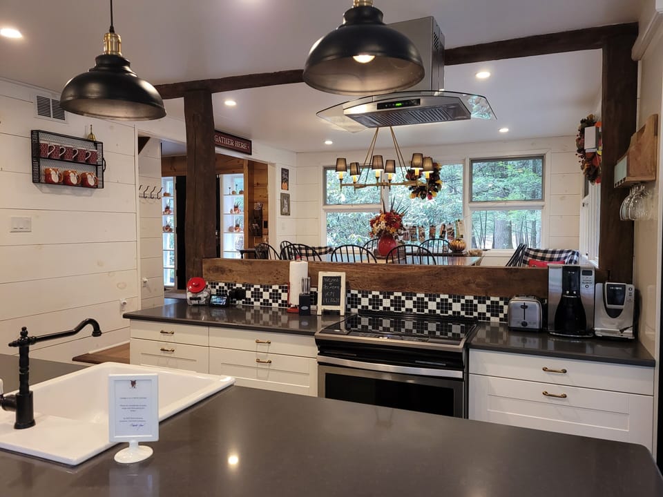 Kitchen Range and Hood View.