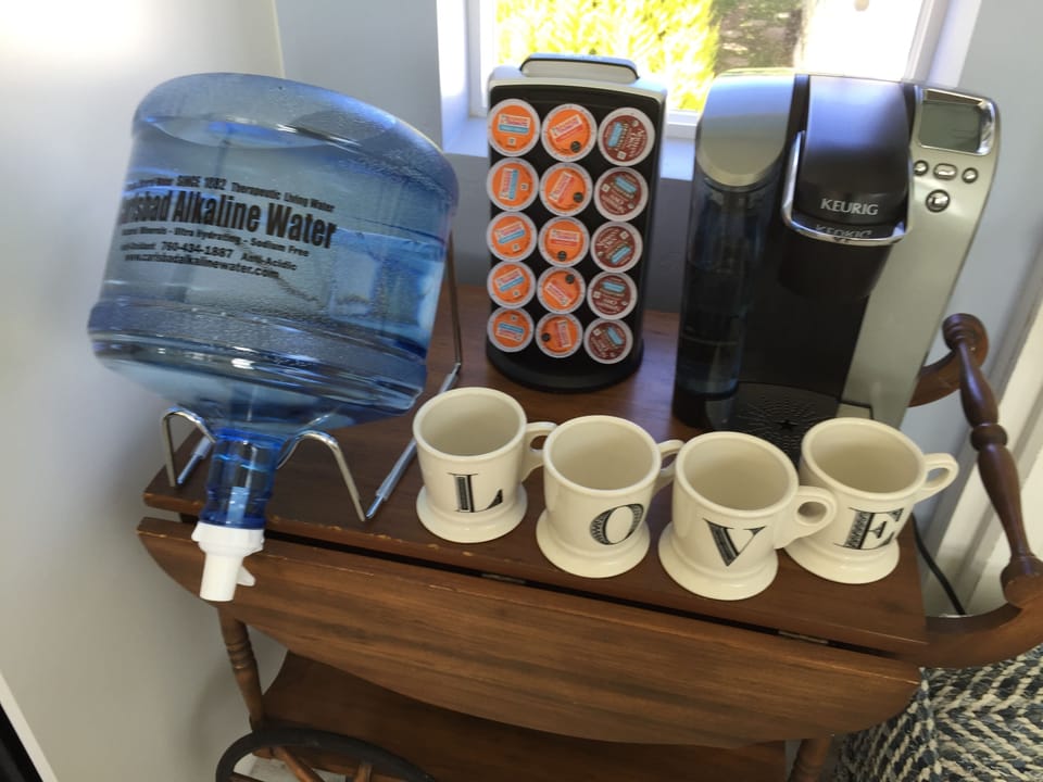 Free Kureg coffee and Carlsbad Alkaline Water