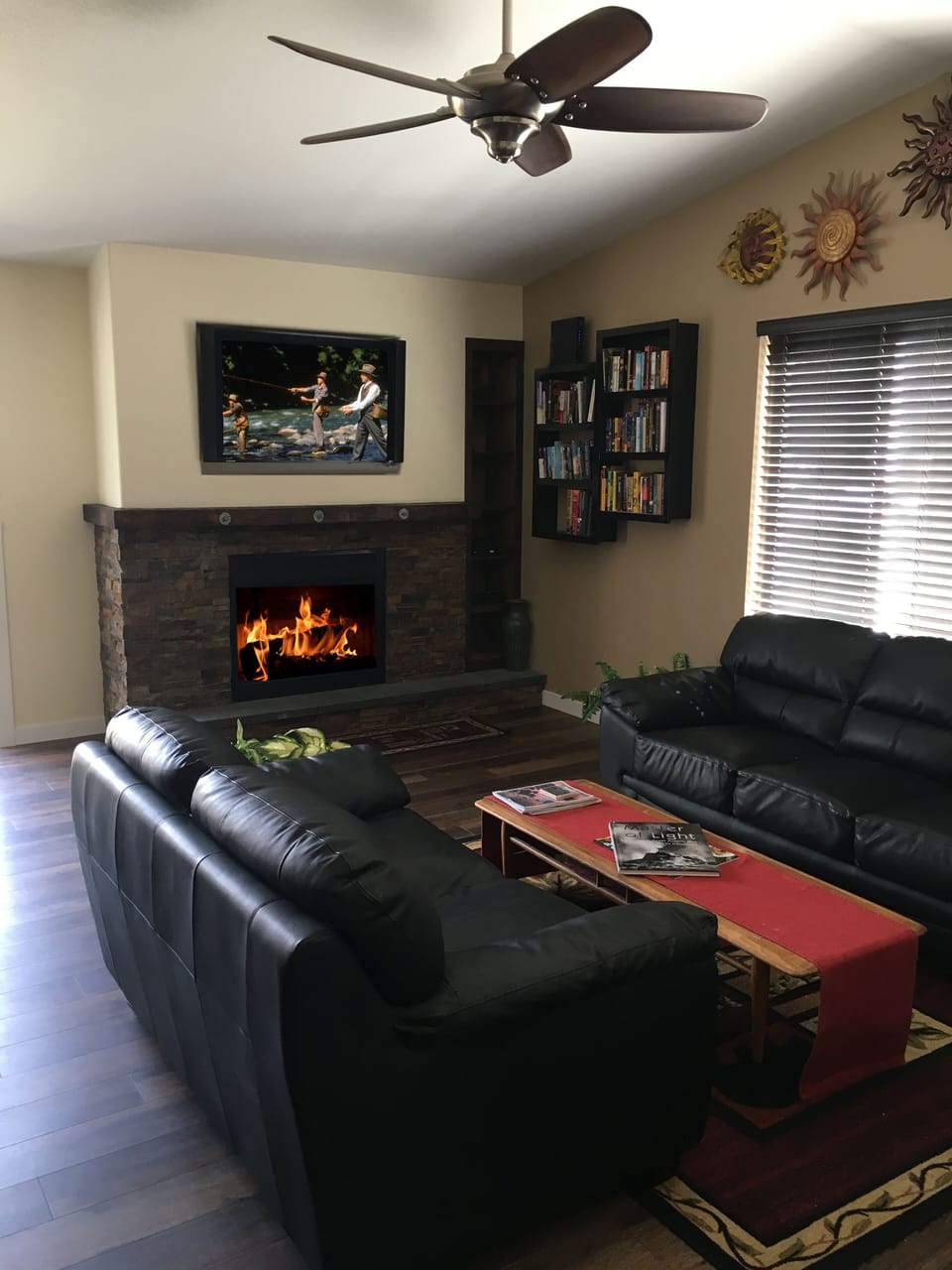 Living Room - Wood-look Flooring throughout home 