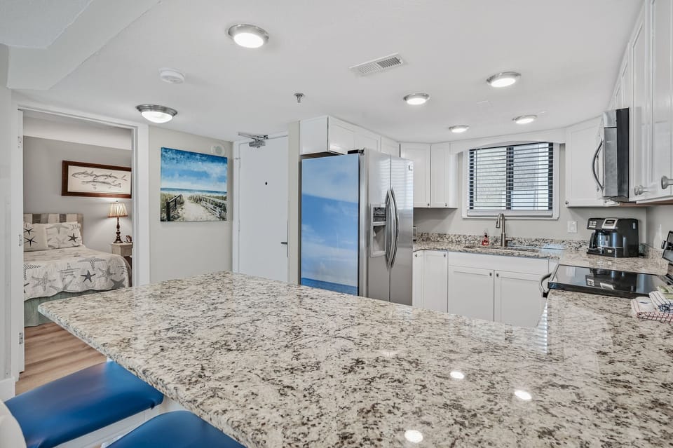 Renovated kitchen with stainless steel appliances