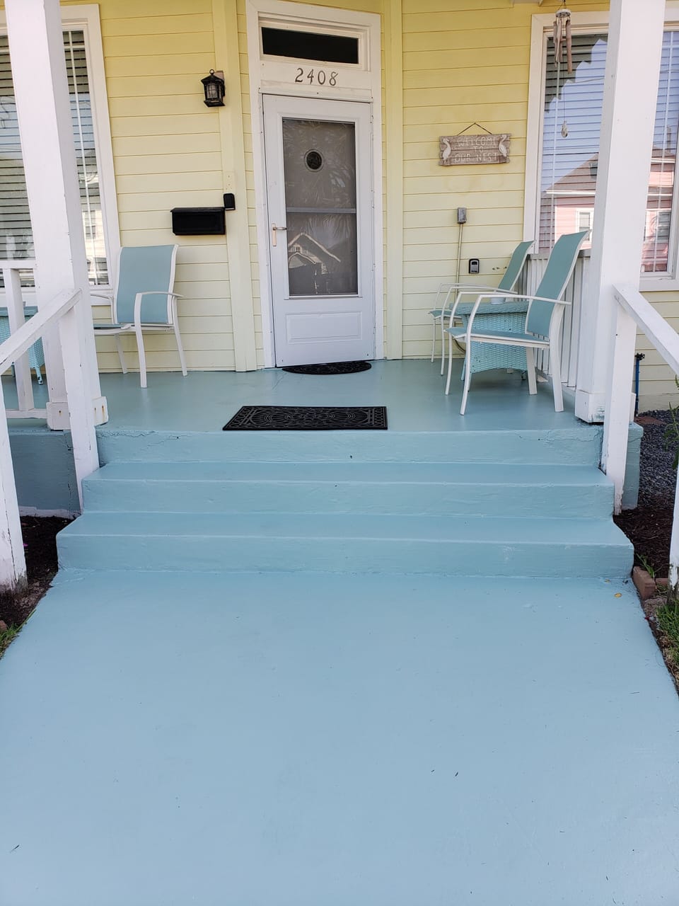 Sidewalk leading to the front door