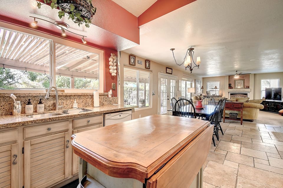 View into family room from kitchen - open concept