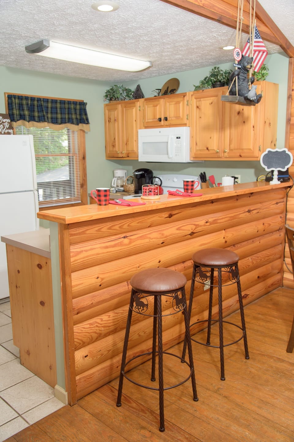 bar with barstools