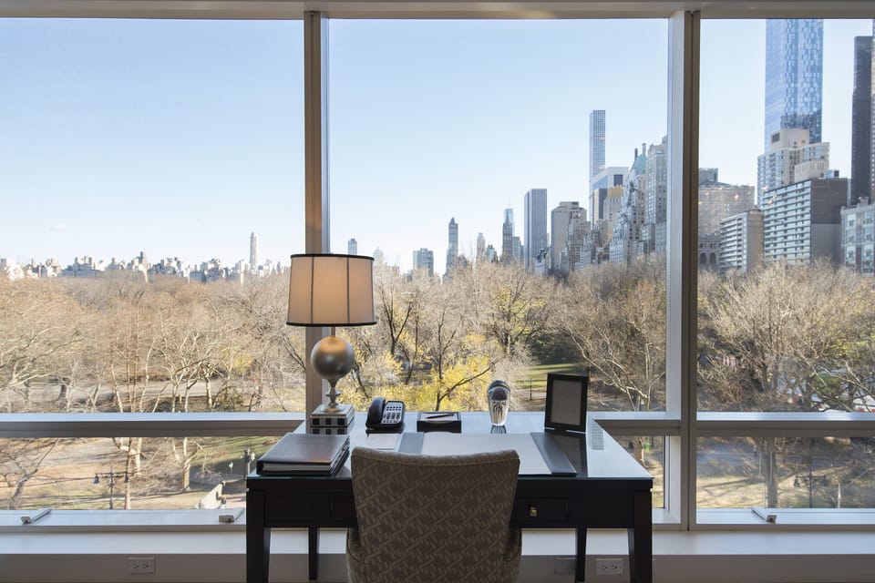 Floor to ceiling windows provide intimate views of Central Park from 6 floors up
