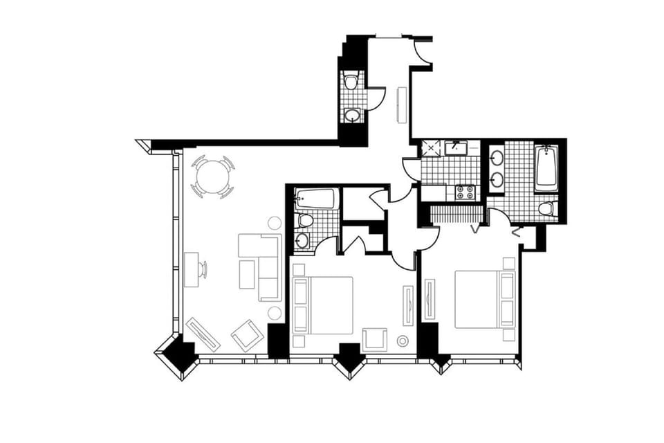 The layout of the unit provides areas of retreat as well as to gather. 