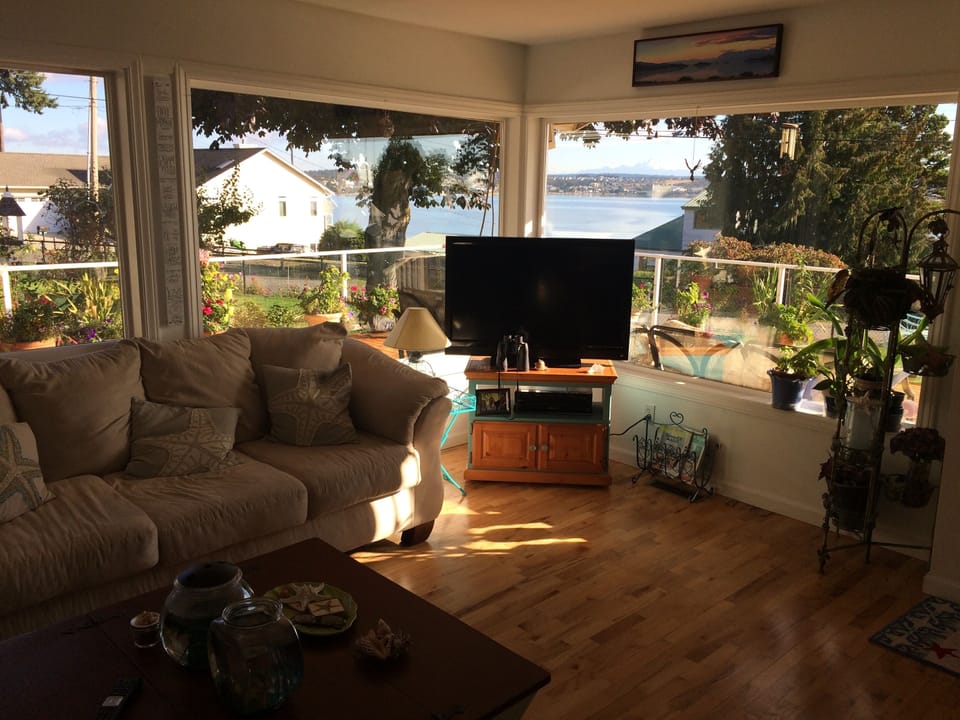 Living room; 2 full couches large coffee table, TV, gas fireplace, amazing views