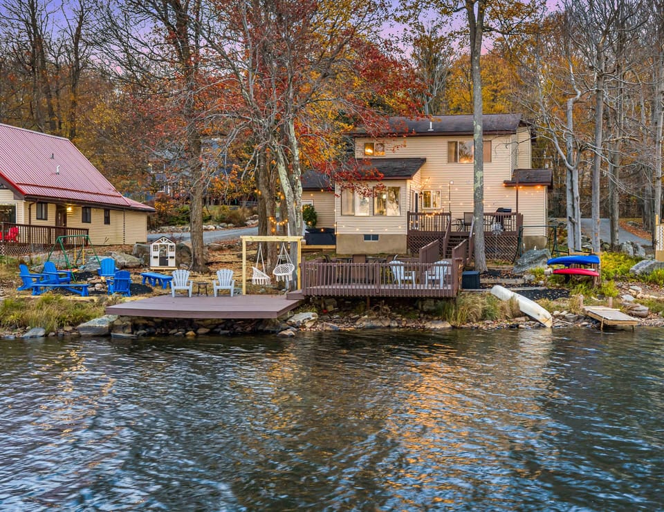 The property sits directly on the lake with your own private dock