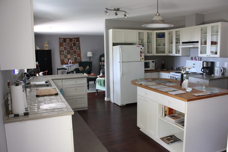 a view from the kitchen to the living room