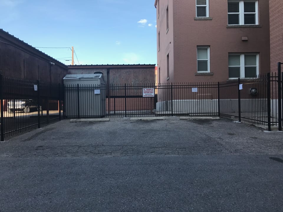 The visitor parking. Where you park at first, before you have the garage clicker
