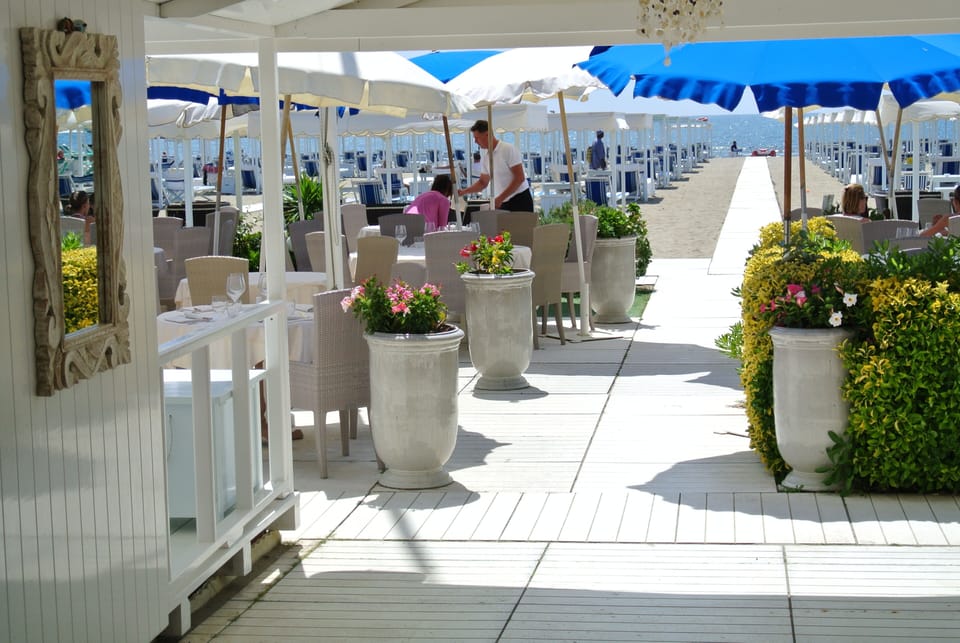 Outdoor banquet area