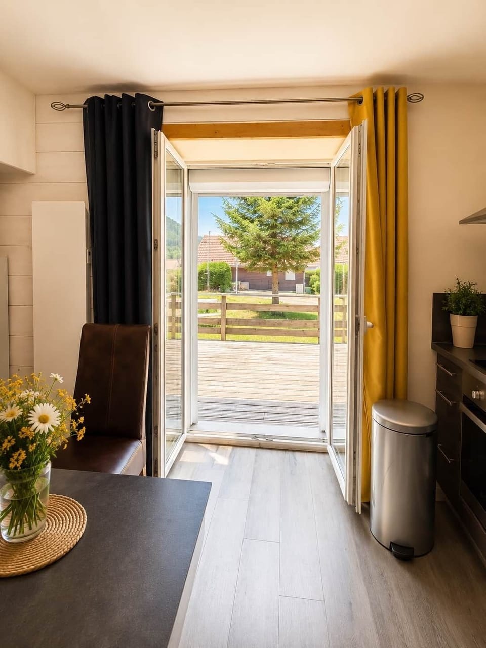 Gite de soide soyotte vosges xonrupt vacances vue terrasse