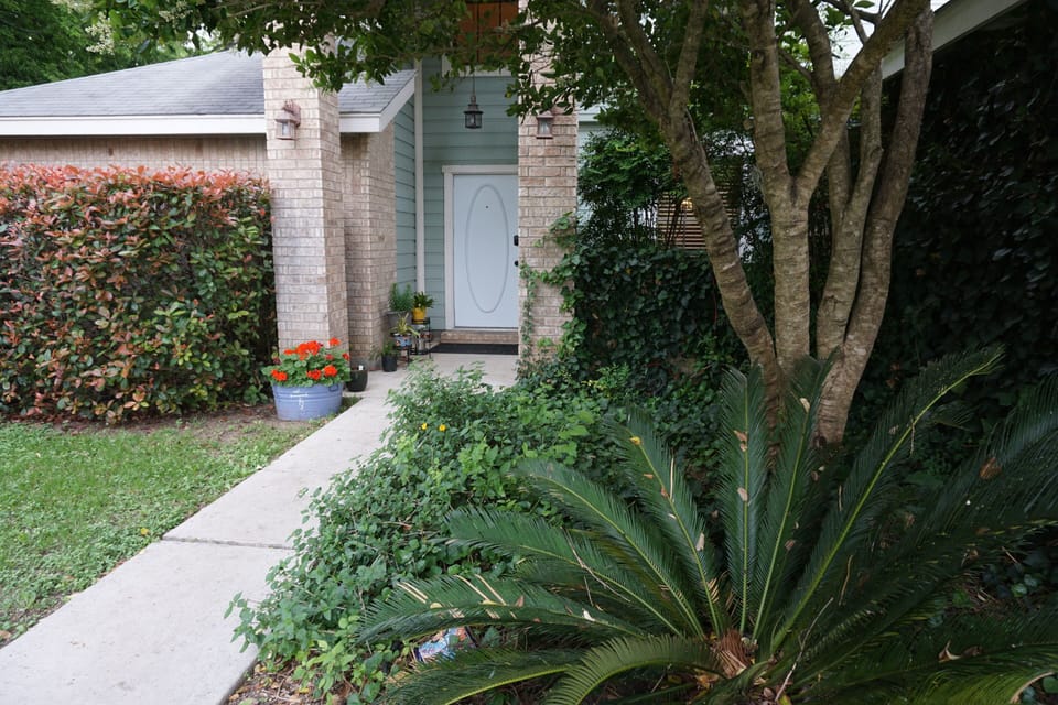 Front of house with beautiful landscaping