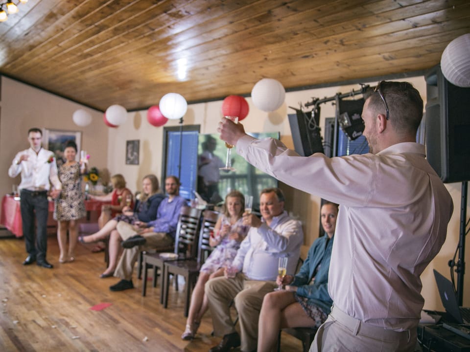 A toast to the newly married couple
