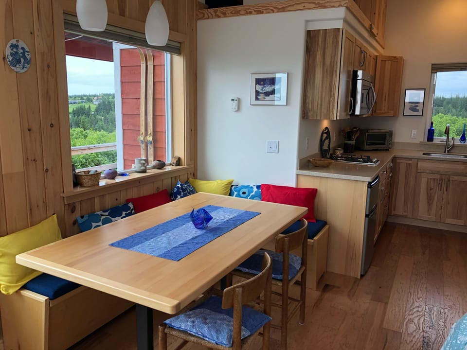 View of dining and kitchen area