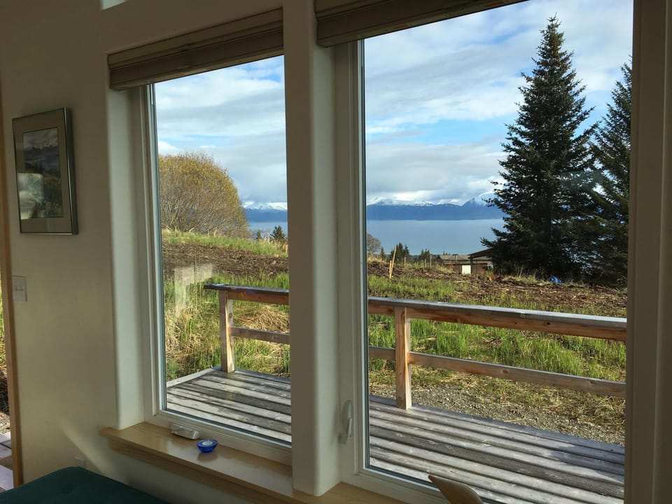View from the cabin looking towards Kachemak Bay.