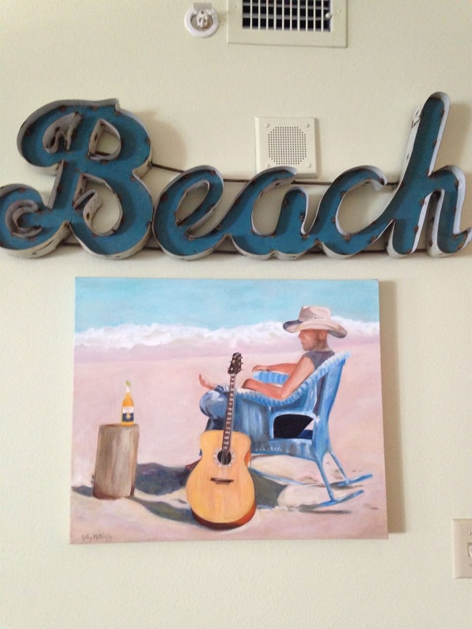 Owner's oil paintings to enhance the decor!  