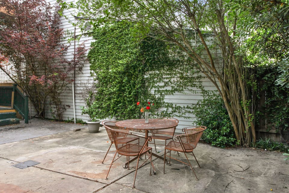 Vintage New Orleans wrought iron patio furniture 