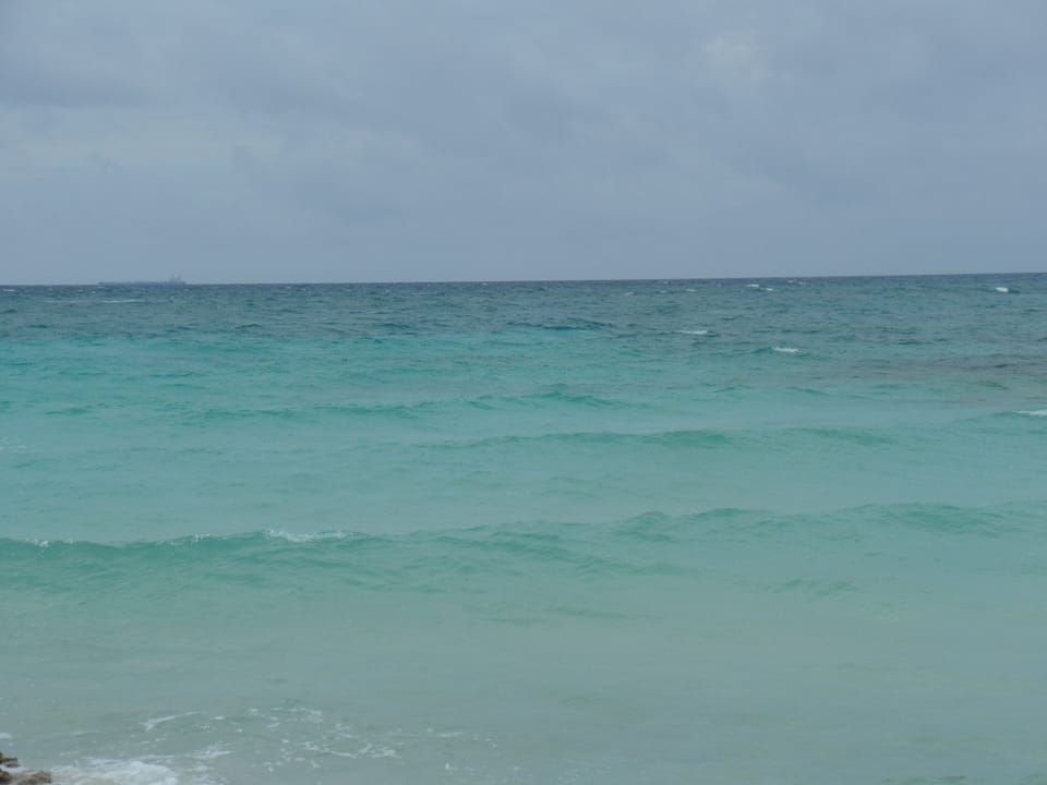 Blue water and a beautiful reef just off shore