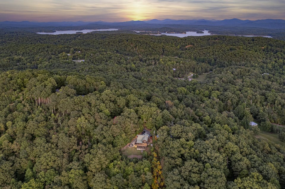 Ariel drone view with Lake Blue Ridge in the background!