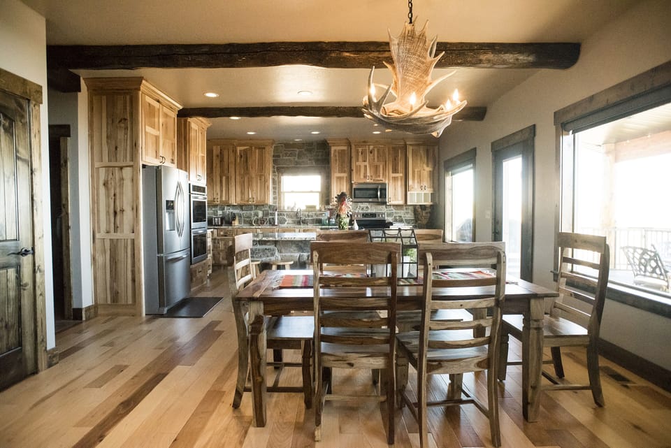 Dining room with extendable table