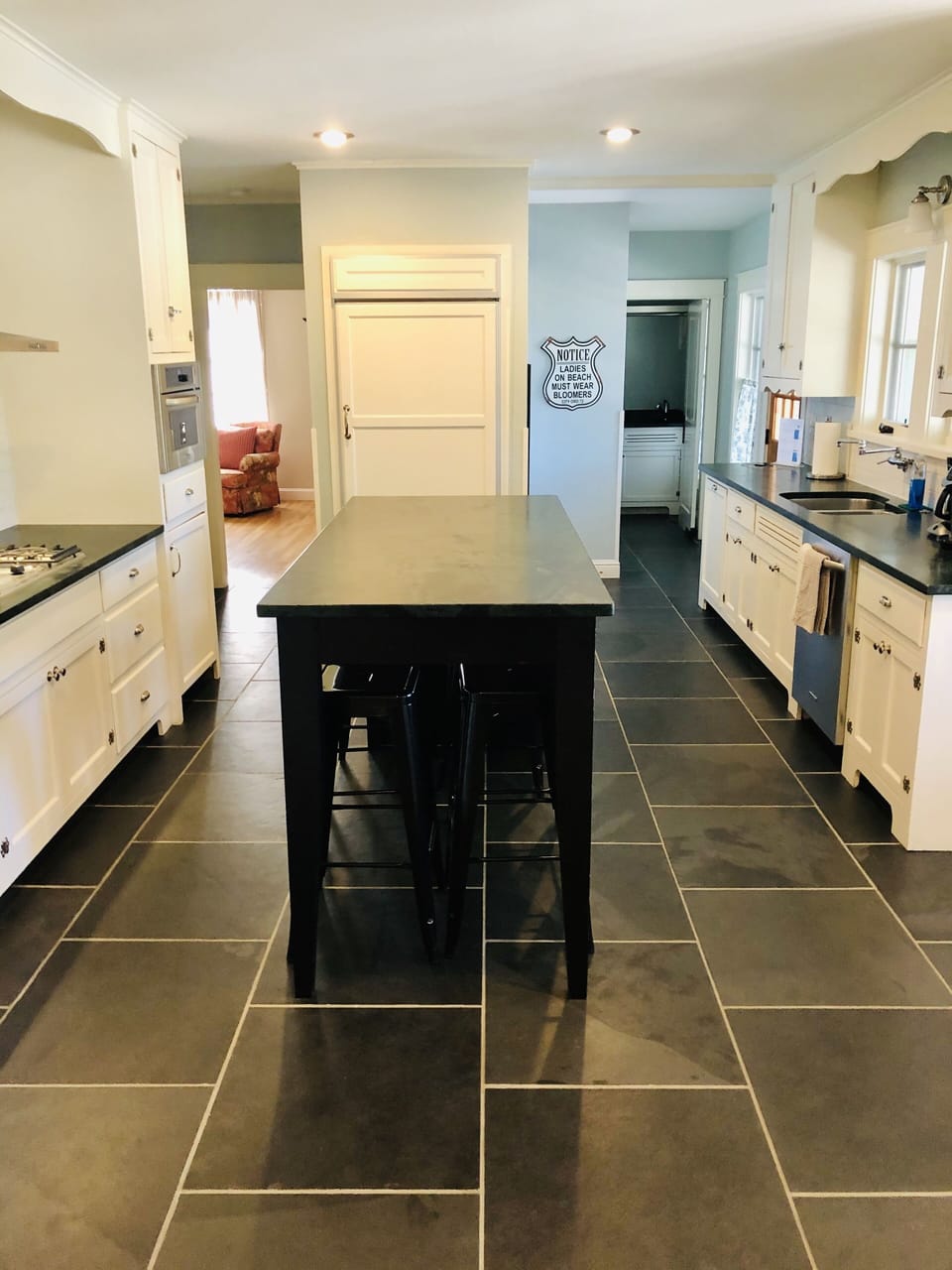 Enjoy eating at the bar overlooking the pool.  