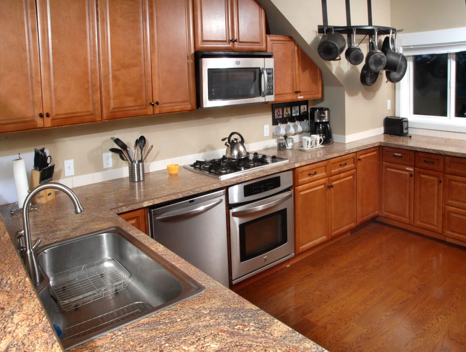 Stainless steel appliances.