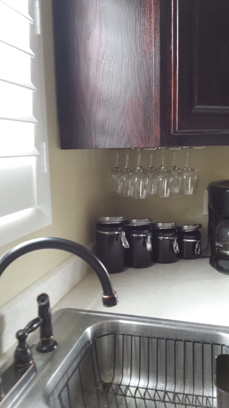 mmm...coffee, wine glasses, ice cold beer mugs in freezer,  ice box over flowing