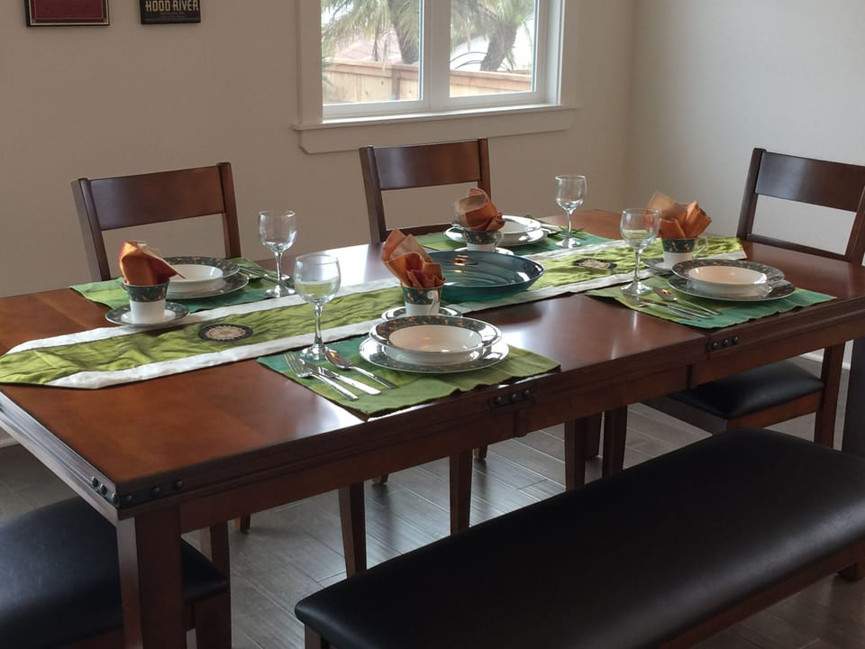 Dining table with Bench big enough for 6.