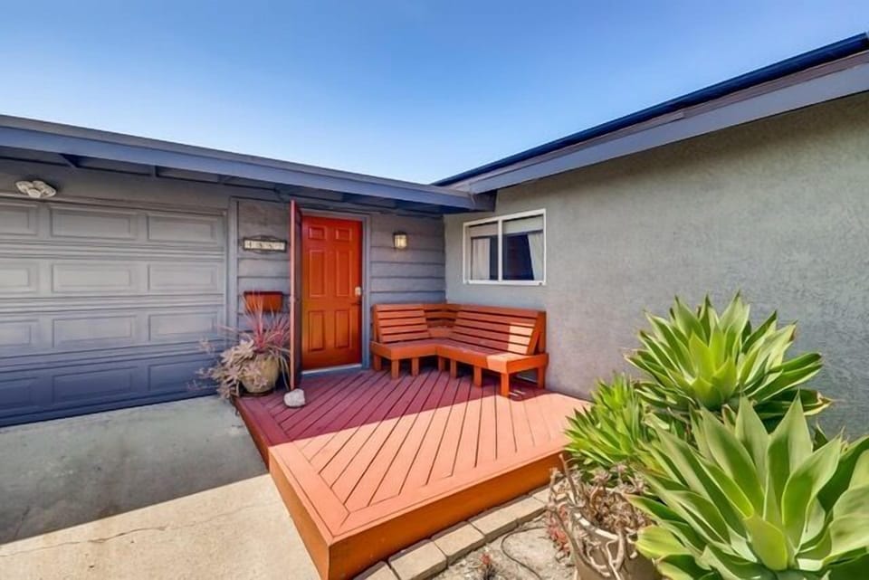 Front entry of the home with Sitting area.