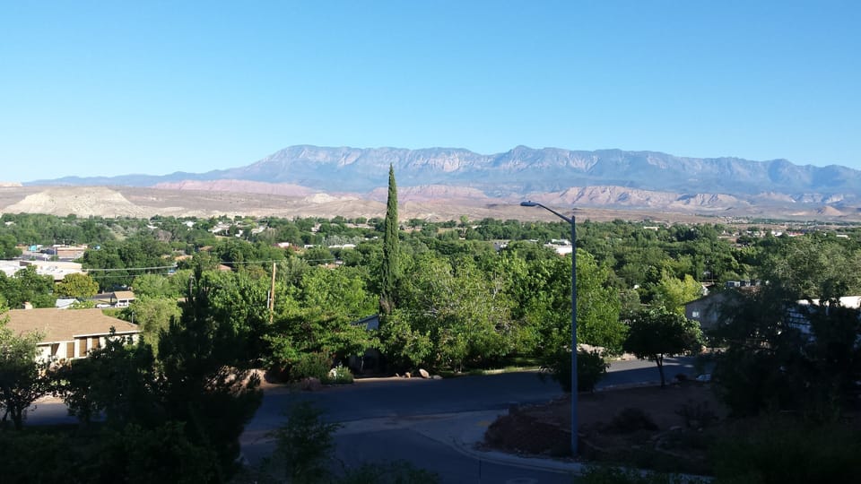  LaVerkin City with Pine Valley mountains in the background - from front of home