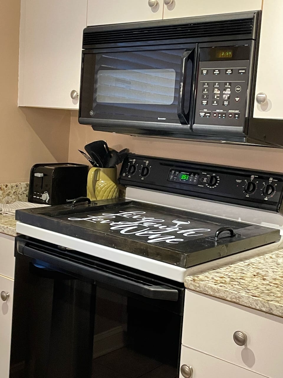 Wood noodle board stove top cover.