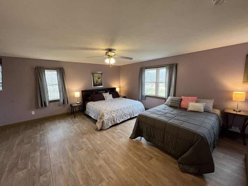 Master bedroom with 1 king and 1 queen bed