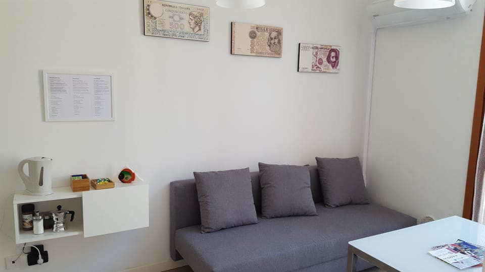 Living room with double sofa bed