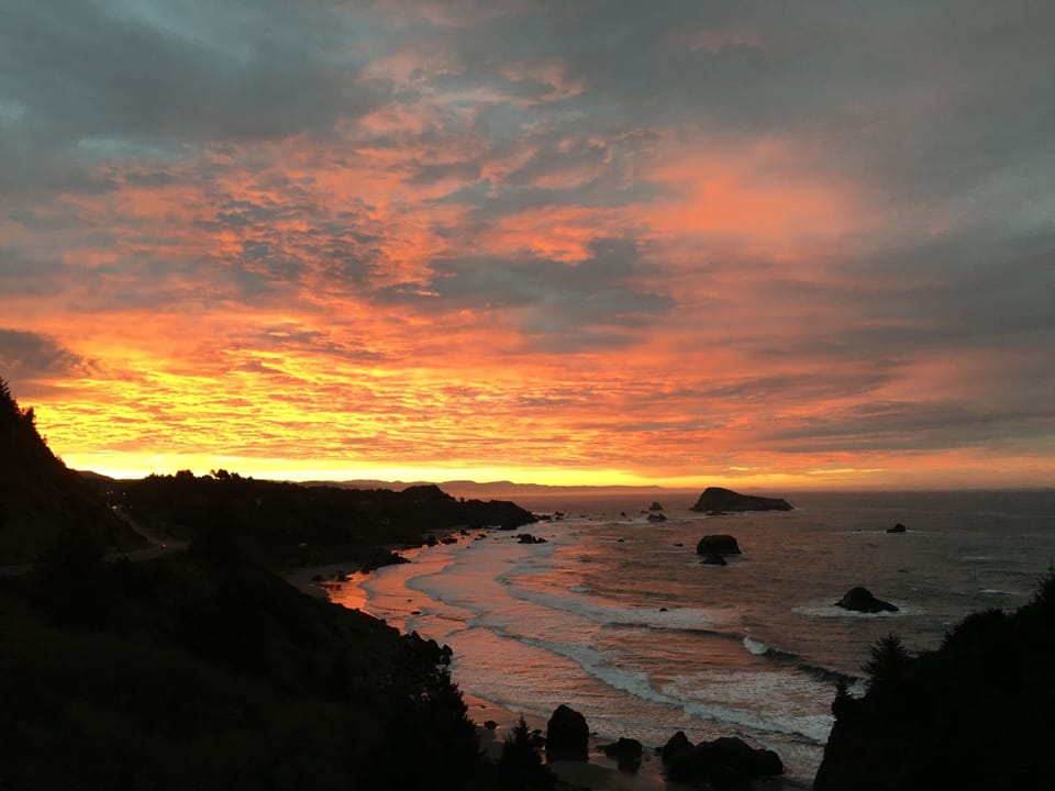 December sunrise from our deck at the White Water Cove