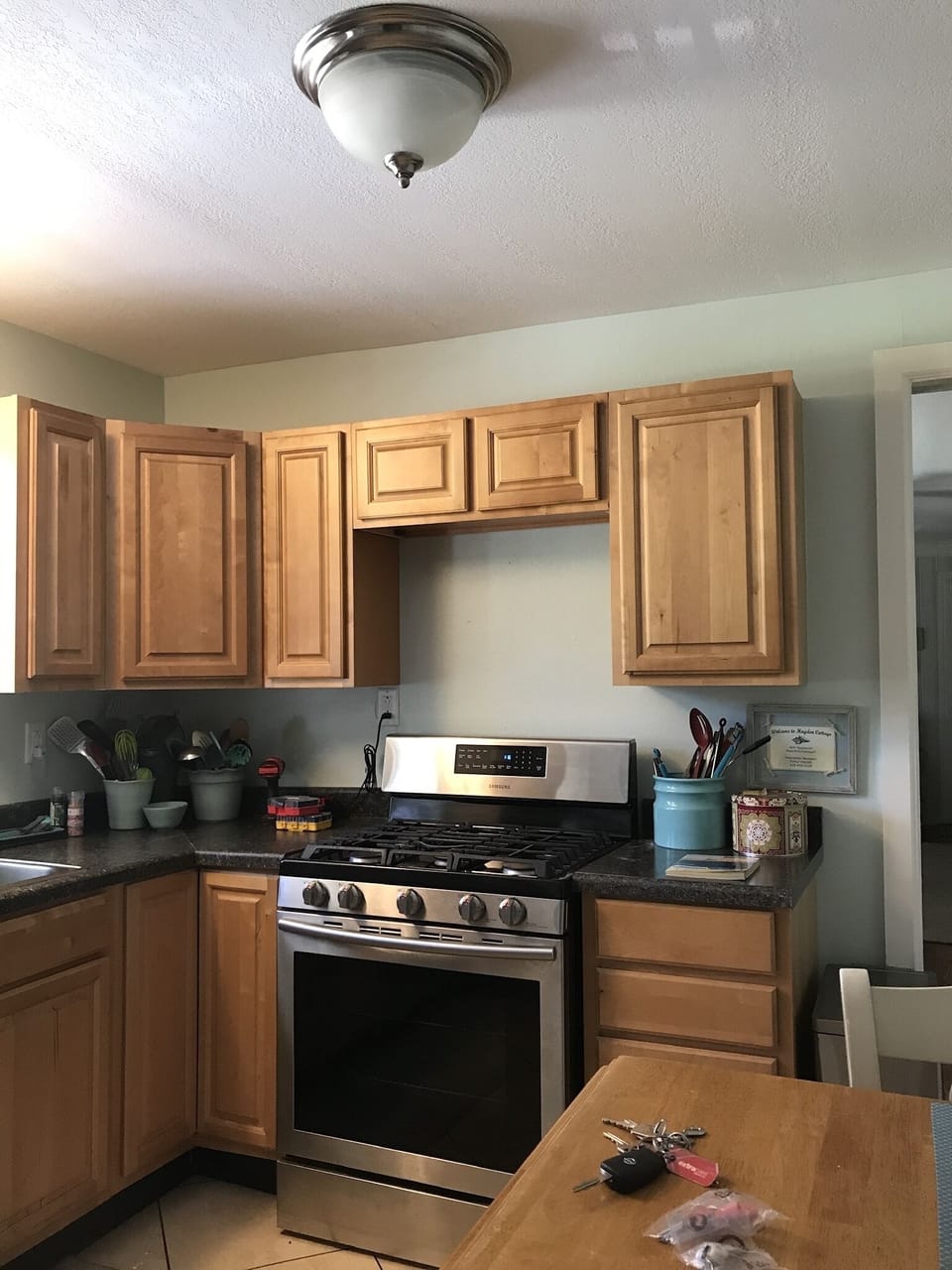 Kitchen with gas stove