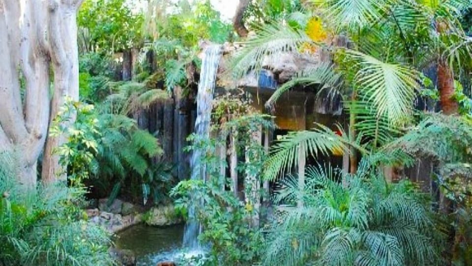 One of the waterfalls over the common room